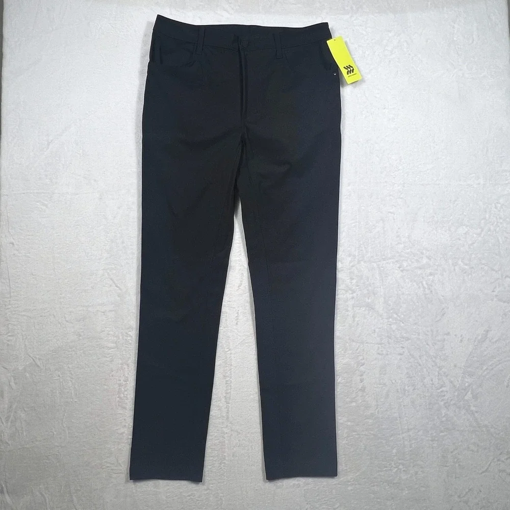 All in Motion Mens Golf Pants Black 32x32 Slim Straight Stretch Performance